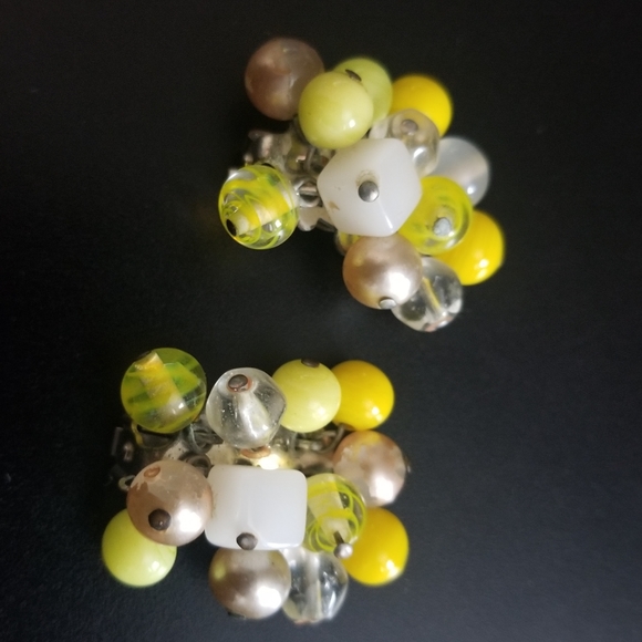 Japan Vintage Neon Cluster Clip Earrings. HOT! - Picture 7 of 16